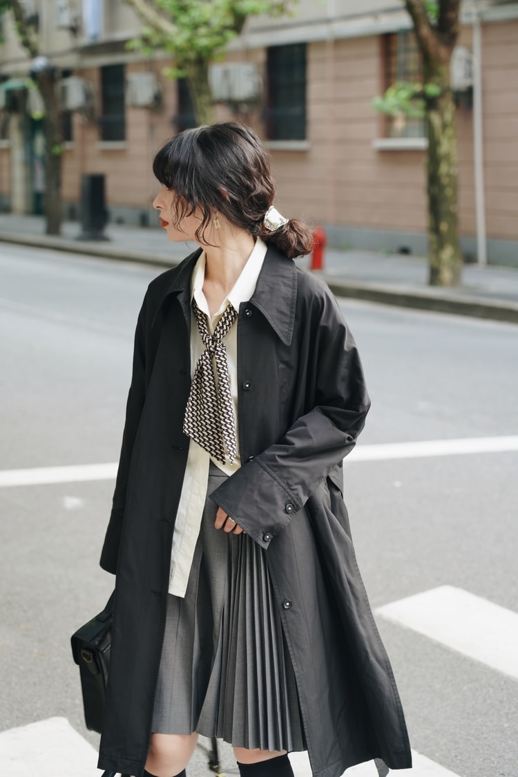 Black summer trench coat Clearance