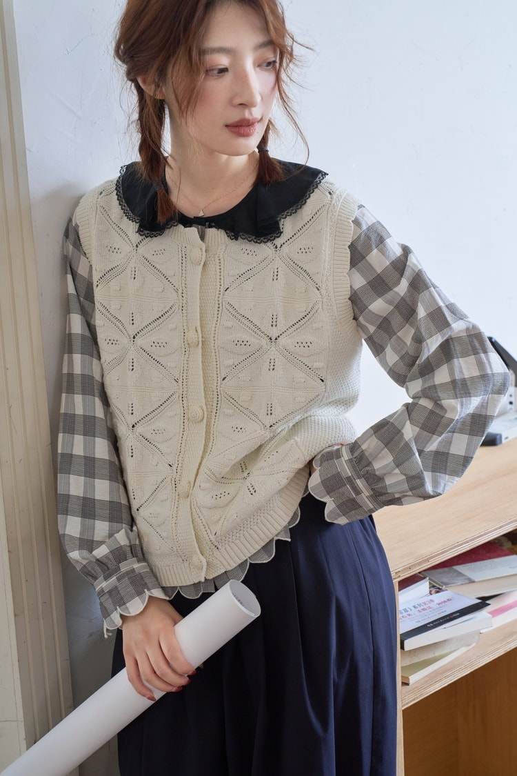 ベスト+ジレ pois INDIVI GALLEST ベスト ジレ 「セットアップ対応」リネンライクジレ