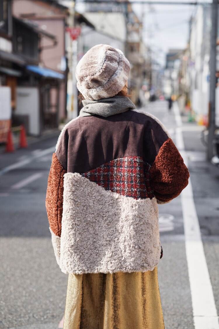 4色パッチワークファーコート | アウター | 冬物 | Sora-1729 sora