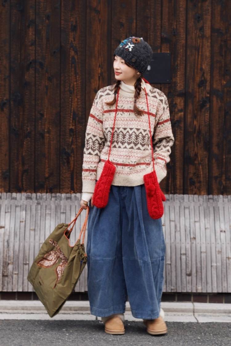 クルーネックフェアアイルジャガードセーター｜ニット｜冬物｜Sora