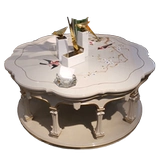 Американский стиль сплошной древесины Круглый круг гостиной несколько европейский журнальный столик маленький стол белый круглый круглый журнальный столик легкий роскошный чайный стол