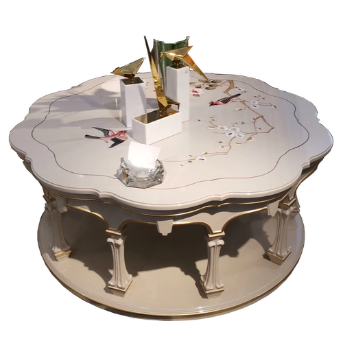 Американский стиль сплошной древесины Круглый круг гостиной несколько европейский журнальный столик маленький стол белый круглый круглый журнальный столик легкий роскошный чайный стол