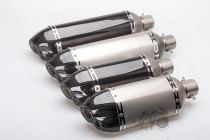 Motorcycle modified exhaust pipe double nozzle hexagonal carbon fiber exhaust Z900 R1 GSXR750 CBR650R