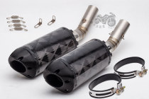 Motorcycle modified exhaust pipe muffler diamond pattern brother tube woven carbon fiber tube Ducati 848 EVO