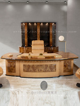  Italian boss table President table Large desk Boss desk office bookcase combination modern and simple