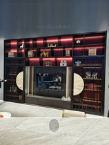  Bookcase TV cabinet integrated whole wall Modern simple Chinese new Chinese light luxury one wall combination customization