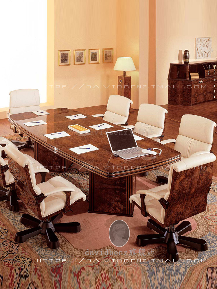 High-end luxury customization Oval conference table Solid wood paint Conference sofa Removable combination customization