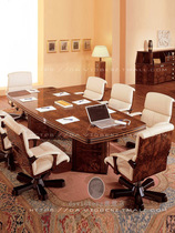  High-end luxury custom oval conference table solid wood paint conference sofa movable combination customization