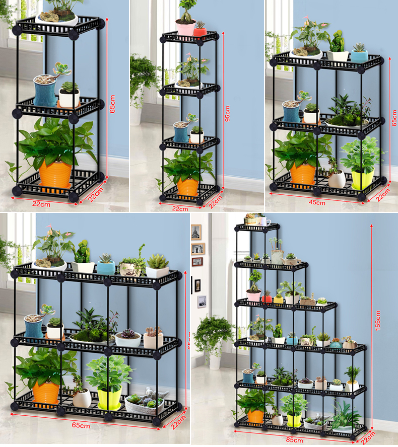 Fisca sáng tạo lắp ráp lưới sắt ban công phòng ngủ sàn hoa chậu nhiều lớp thịt giá hoa cửa hàng hoa giá nhiều hàng hoa - Kệ kệ đựng giày