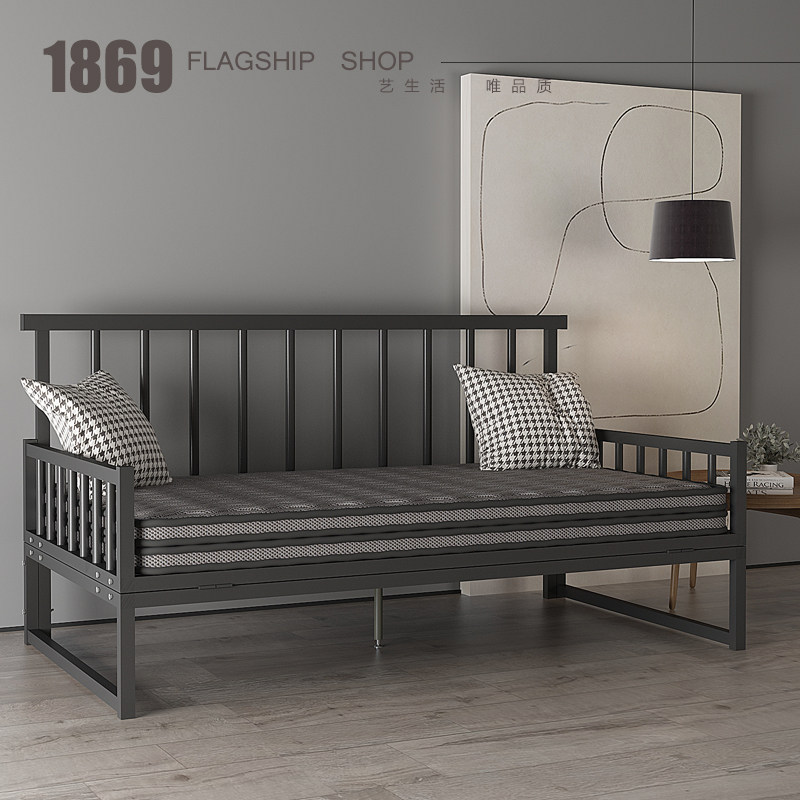 1869 sofa bed Folding Little Family Multifunction Iron Art Bed 1 5 Bed Living-room Double Bed 1 8 Creative sofa
