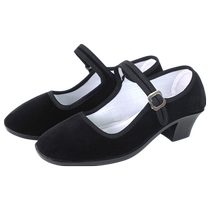 Ethnic dance shoes Tibetan dance Yangko dance shoes Jiaozhou folk grade examination special high-heeled dance shoes old Beijing cloth shoes for women