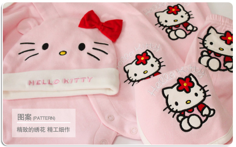 Bộ quà tặng cho bé Hellokitty Bộ quần áo cotton mùa thu và mùa đông cho bé gái set hộp quà tặng quần áo sơ sinh cao cấp