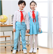 Childrens high school students poetry recitation blue uniform chorus host flag-raiser performance costume Feng Lin the same style