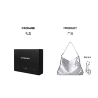 Сверкающее серебро среднего размера [молния + бесплатный кулон] вощеная яловая кожа