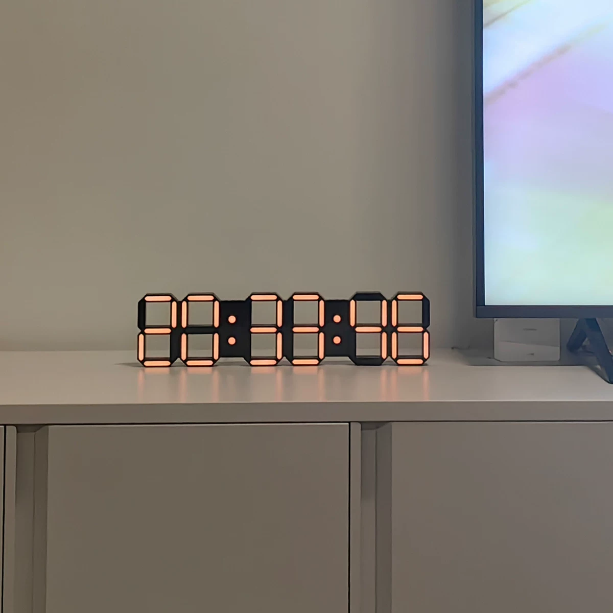 Плагин- LED светящийся 3D стерео WIFi синхронизация времени гостиная вечный календарь электронные часы цифровые часы обычная розетка