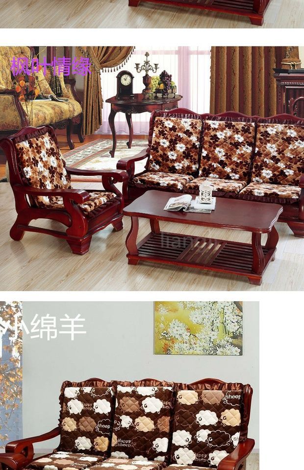 Ghế sofa gỗ đơn đệm không trơn trượt dày kết hợp đệm sofa gỗ gụ với đệm tựa lưng đệm đệm lót ghế tựa lưng