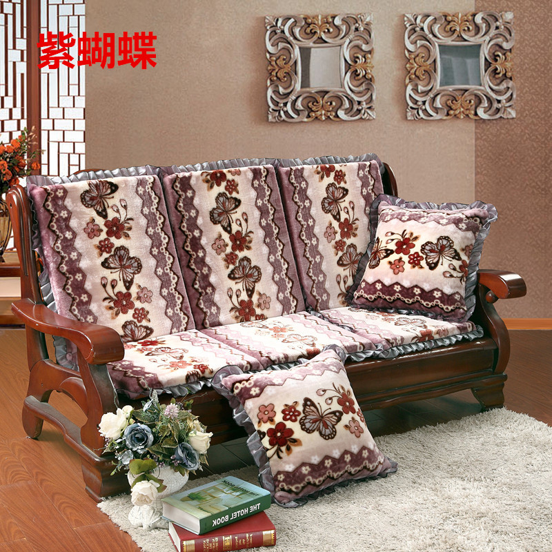 Mùa thu và mùa đông dày xốp sofa gỗ rắn đệm với tựa lưng kết hợp băng ghế đệm chống trượt sofa gỗ gụ đệm thảm lót sofa