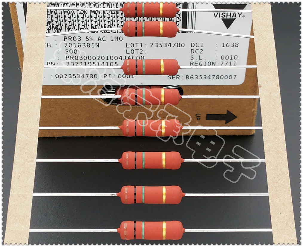 Import India 1M 3W VISHAY PR03 Philips Copper foot metal film Resistance DALE 2W