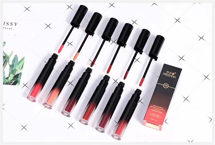 Thối cà chua màu đen ống môi men nhuộm môi lỏng anh đào không thấm nước kéo dài giữ ẩm màu đỏ cam không bóng môi - Son bóng / Liquid Rouge son bóng tốt	