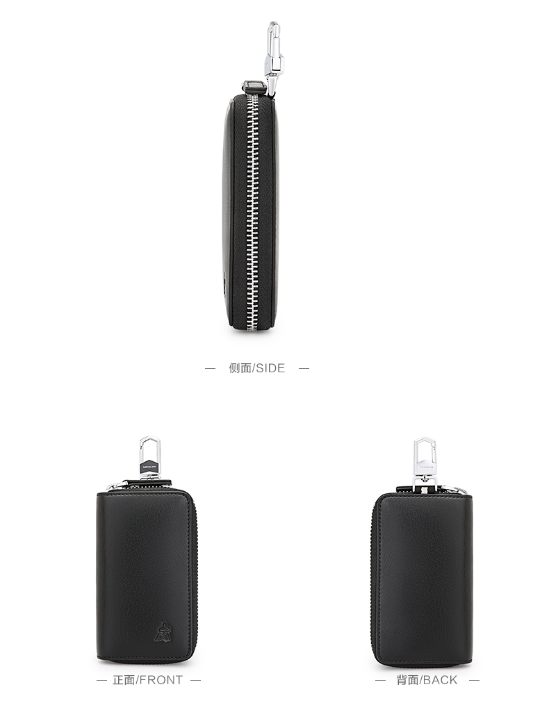 Scarecrow key bag nam dây kéo da công suất lớn túi key da đa chức năng khóa thắt lưng túi phổ quát ví da nam