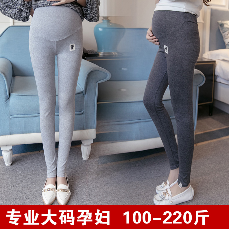 2020 New Pint Spring Autumn Plus Fertilizer Increase Gestation Woman Fit 200 Catty MM Child Belly Pants Pure Cotton Pregnant Woman Inner Hitch Damp