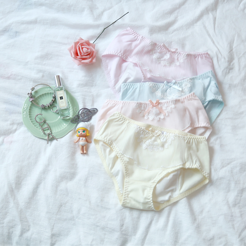 Buy 5 get 1 free (lace cotton physiological pants) ruffled waterproof leak-proof underwear women's menstrual high waist briefs