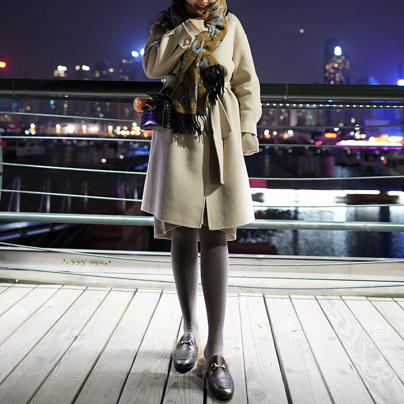 (Plus velvet version of caramel color) 800D autumn and winter micro-pressure warm pantyhose matte thickened inner pantyhose