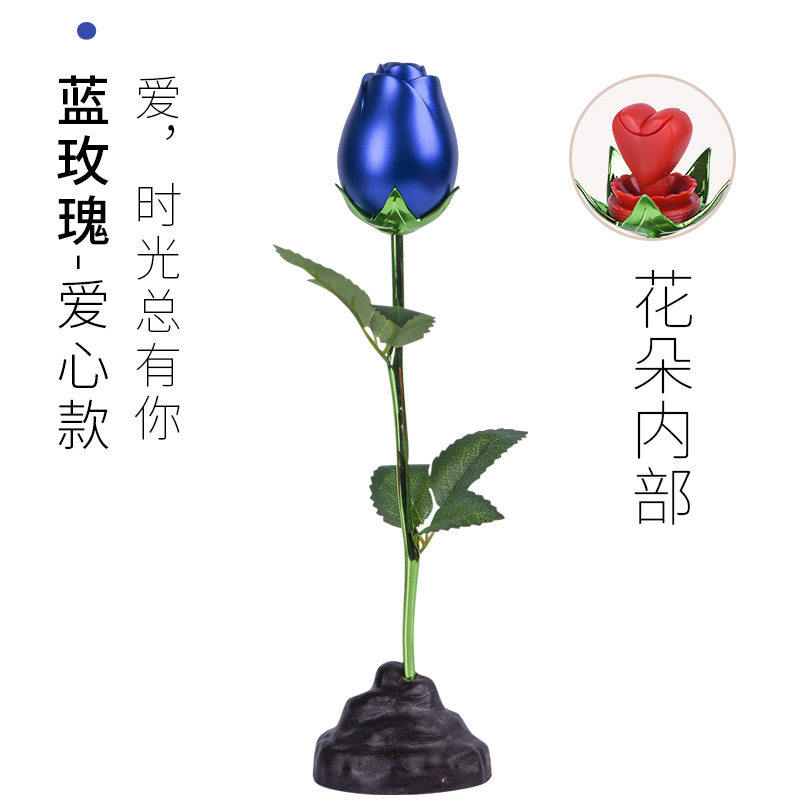 Ювелирная упаковка 金属仿真玫瑰戒指首饰盒子包装盒空盒高档精致高颜值手饰品礼物盒