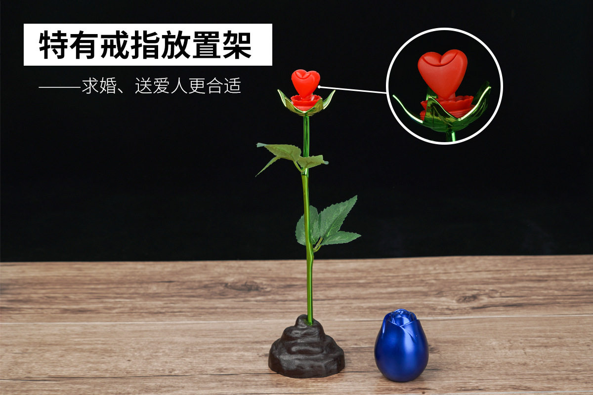 Ювелирная упаковка 金属仿真玫瑰戒指首饰盒子包装盒空盒高档精致高颜值手饰品礼物盒