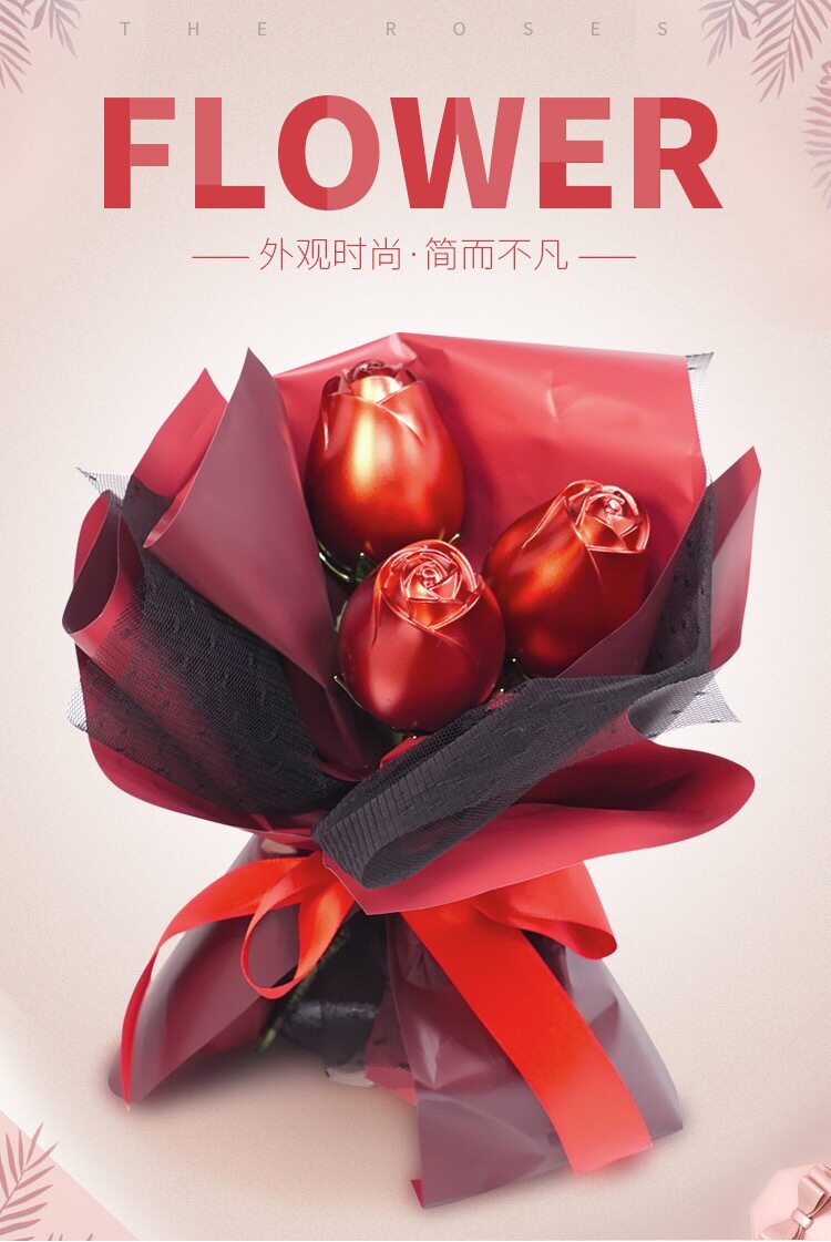 Ювелирная упаковка 金属仿真玫瑰戒指首饰盒子包装盒空盒高档精致高颜值手饰品礼物盒