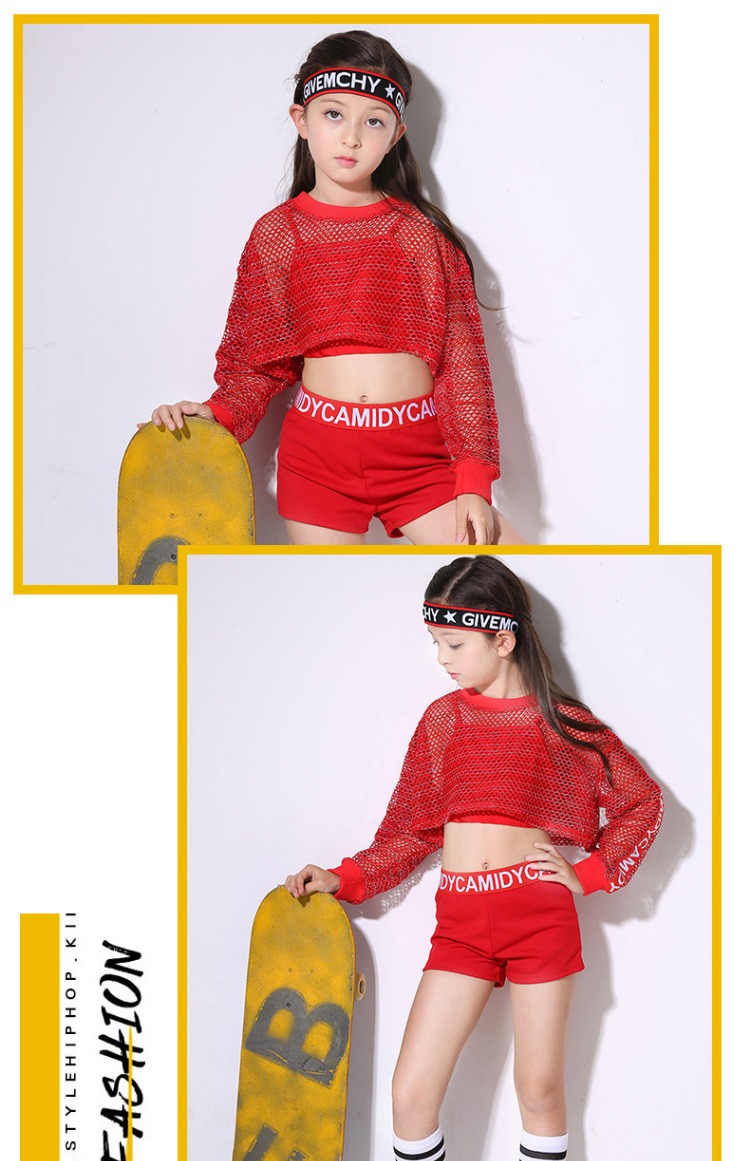 Trang phục khiêu vũ nhạc jazz cho trẻ em gái Hàn Quốc nhảy múa hip hop phù hợp với mùa hè bộ trang phục múa bale đáng yêu