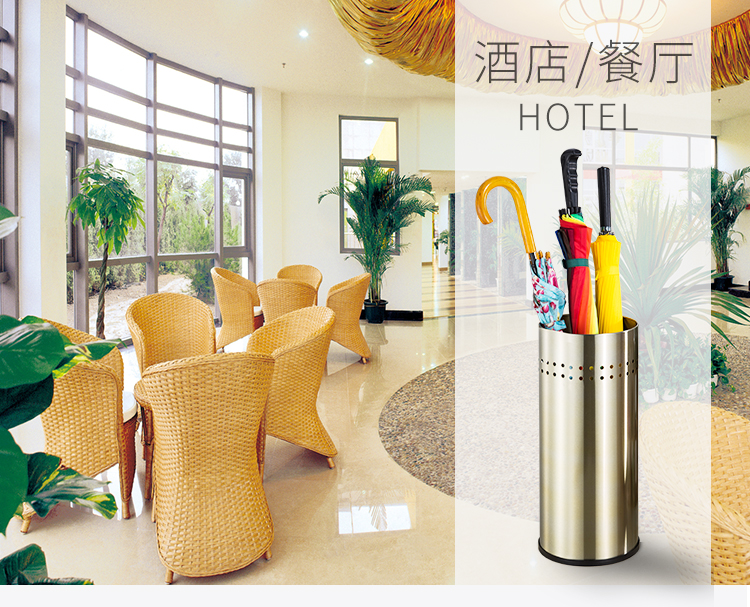 Ô dù xô nhà khách sạn sảnh vào ô đứng thép không gỉ ô dù sàn đứng vị trí sáng tạo lưu trữ xô - Kệ kệ treo tường gỗ tự nhiên