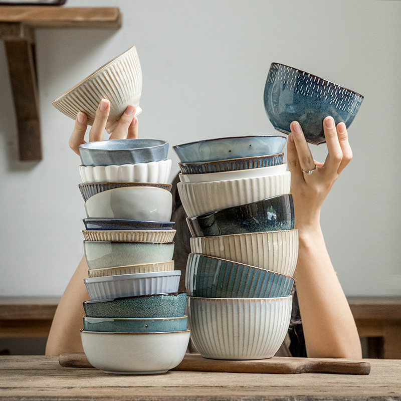 (both thick and good-looking rice bowls) 5-inch rice bowl ceramic bowls porridge bowls for a small bowl of slightly blemishes