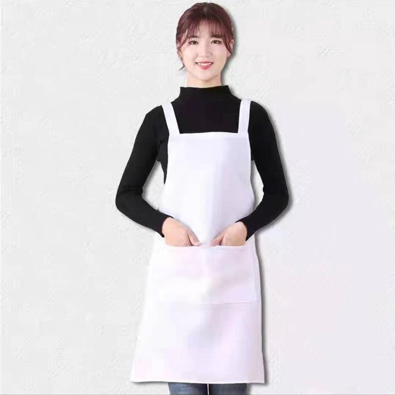 White Apron, Food Factory Restaurant Waiter Work Clothes, Shop Staff Uniform, Fashionable Suspenders Apron for Men and Women White Apron, Food Factory Restaurant Waiter Work Clothes, Shop Staff Uniform, Fashionable Suspenders Apron for Men and Women
