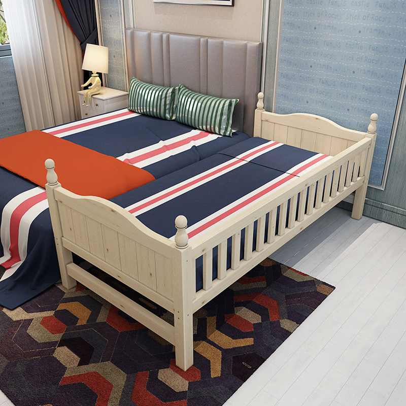 Buy Solid wood Children's bed widening bed stitching bed big bed