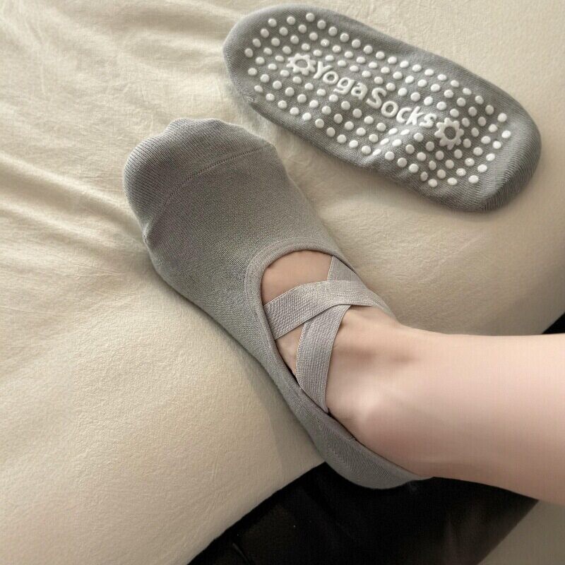 High-End Morandi Color Tones! Korean-Style~ Yoga and Pilates Non-Slip Sports Floor Socks with Straps