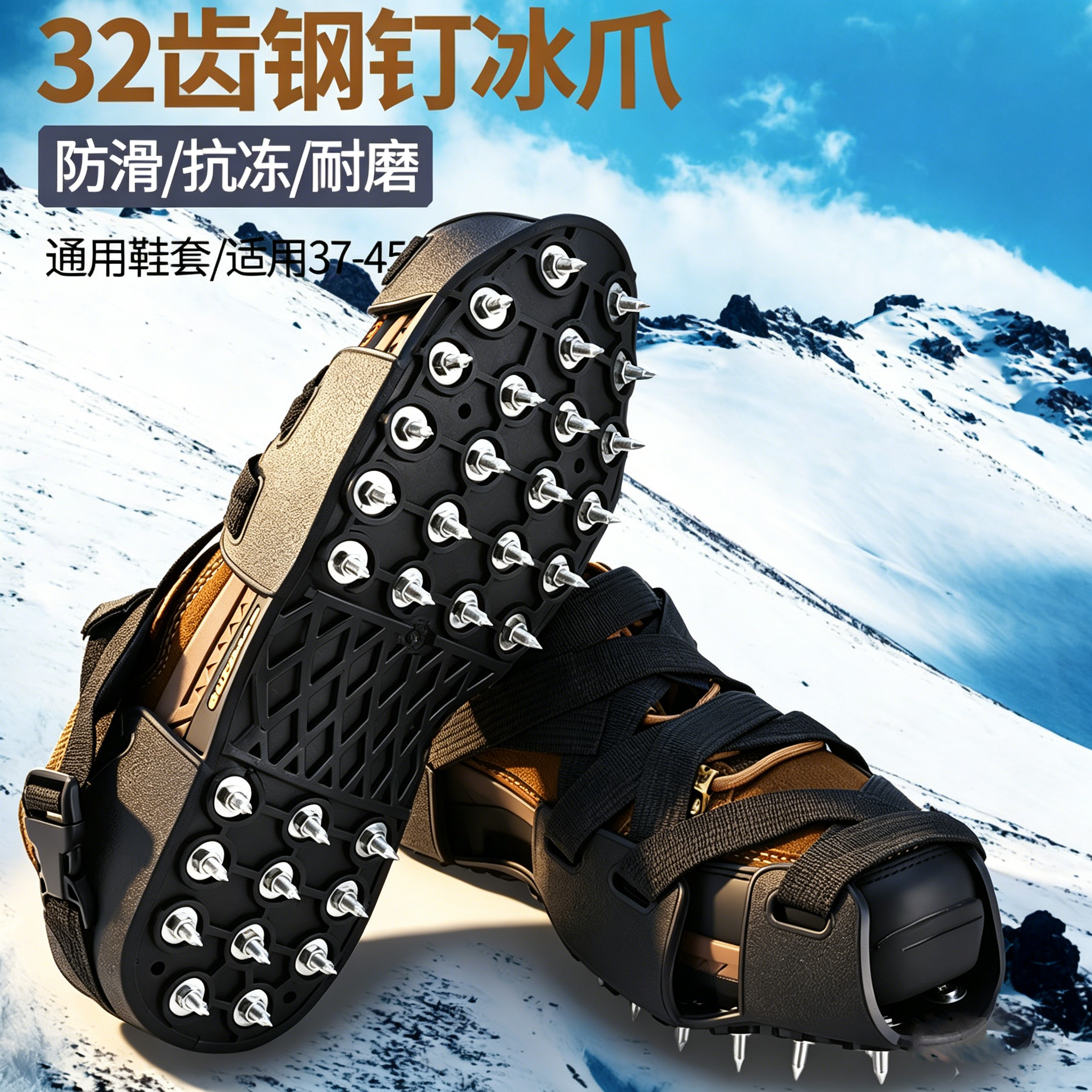プロ仕様のアイゼン、アウトドア登山用スノーシュー、滑り止めスパイク、使いやすい氷上釣り用アイゼン、スノークロー、スパイク付きシューズ。