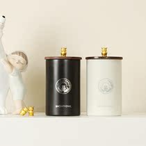 Owl Net red tea cans from light grains coffee bean powder stainless steel sealed cans 304 food grade cute storage cans