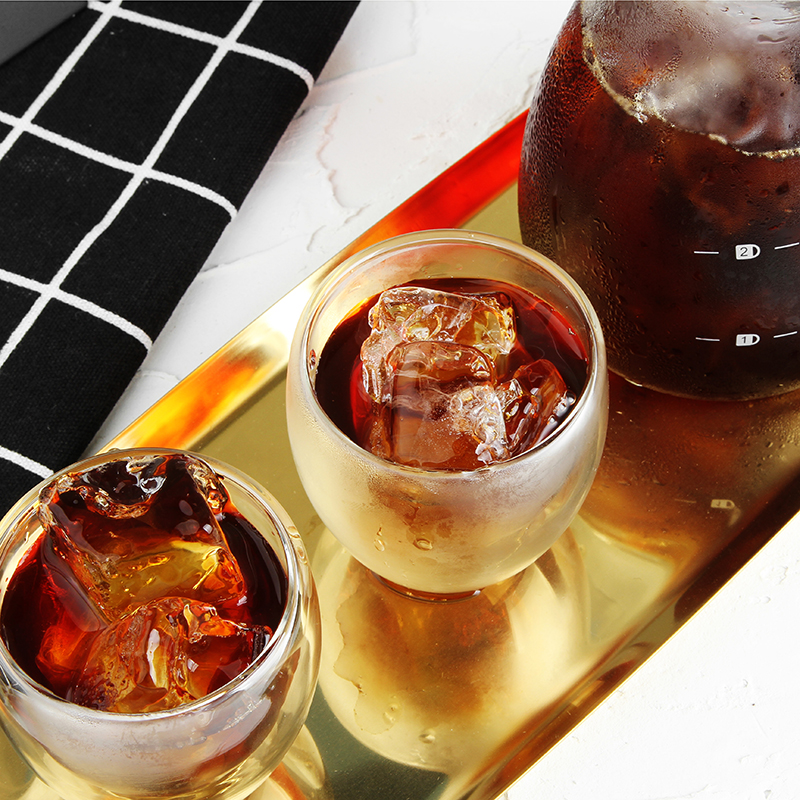 Hai lớp cách nhiệt denim chống nóng tay chống nóng thủy tinh Espresso cốc cà phê đá cà phê hoa trà trà cốc cốc nước - Cà phê xay cafe cầm tay