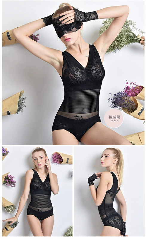 Cindy Lyman mùa xuân và mùa hè siêu mỏng corset dính liền bụng nữ eo không có dấu vết giảm béo cơ thể đồ lót corset - Một mảnh