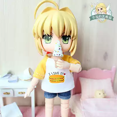 Korean baby clothes ob11 T shirt NINIMAL short sleeve top printed burgers ice cream cream knitted short sleeve