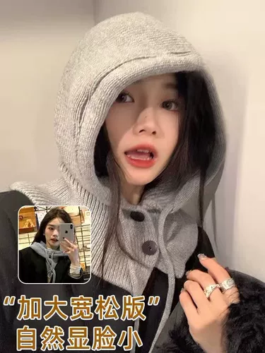 Демисезонная удерживающая тепло вязаная шапка, ветрозащитный шерстяной шарф