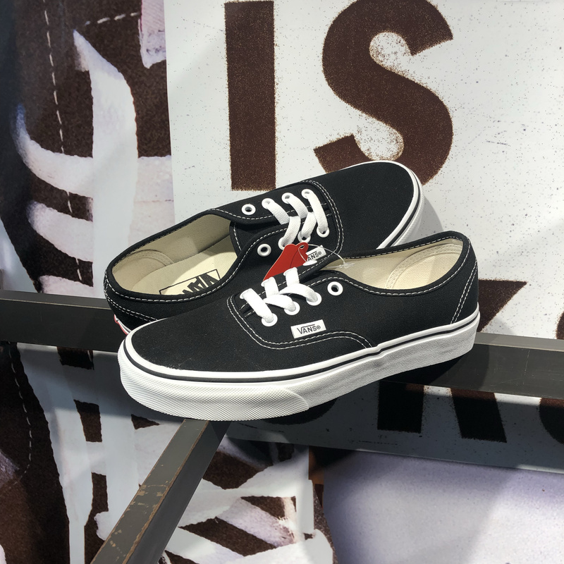 Vans Authentic Black and White Classic Men's and Women's Shoes Sports and Leisure Couple Canvas Shoes Vn000Ee3Blk