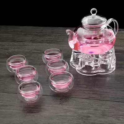 A complete set of heat-resistant glass teapots thickened tea set teapots can be heated, high temperature resistant, filtered, transparent teapots