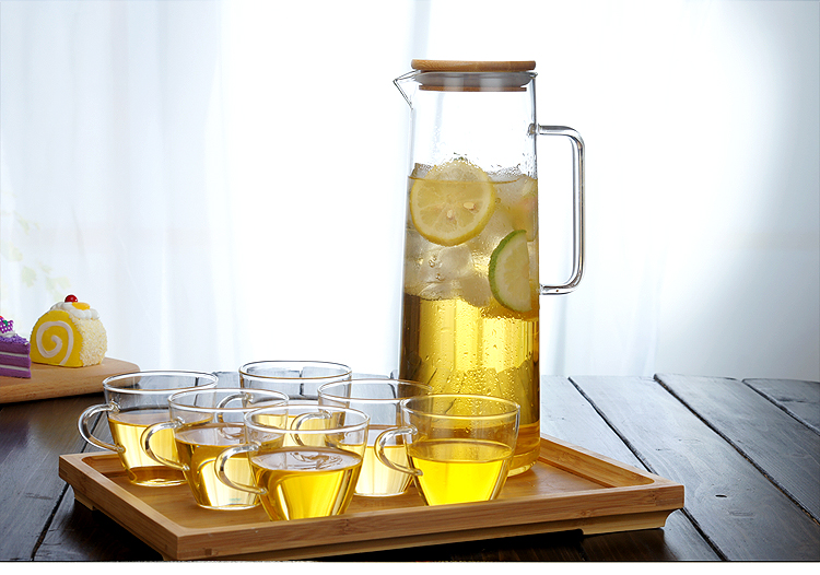 Chịu nhiệt độ cao nước lạnh chai thủy tinh ấm đun nước công suất lớn hoa ấm trà cốc nước nồi nồi nước nồi đặt - Tách bình hút nước cho bé