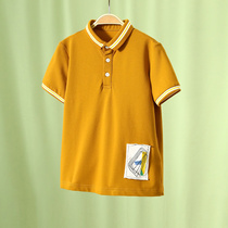 Little Tiger Patty children polo shirt boy short sleeve T-shirt lapel top baby patch cloth embroidered summer dress Korean fashion