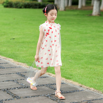 Little Tiger Patty Girl Dress Chinese Style Cheongsam Dress Summer Baby Western Love Print Dress Dress