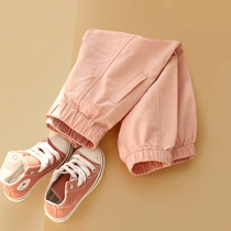 (New autumn) little tiger Patty girl pants 2021 autumn new casual pants tie pants cotton sports pants