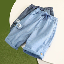 Little Tiger Patty Childrens Pants Boys Shorts Denim Pants 2021 New Summer Dress Medium Children Thin Korean