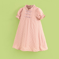 Little Tiger Patty Girl Skirt Childrens Dress 2021 Summer Chinese Style Modified Cheongsam Dress